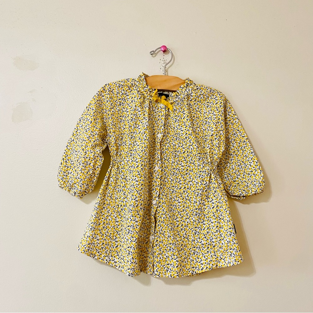 Alfonso Children's Dress Yellow Lemon Print Long Sleeve 24M